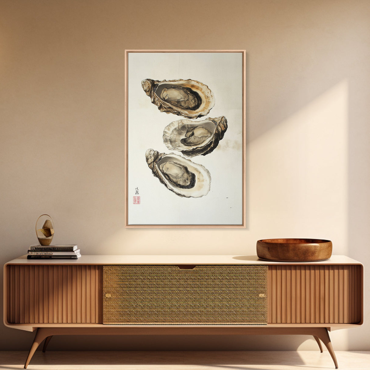 Wabi Sabi Oyster Pearl Watercolor Painting Print, Coastal Art, Gift For Her Or Him, Japanese style Artwork, Oyster Shell Painting, Oyster Art