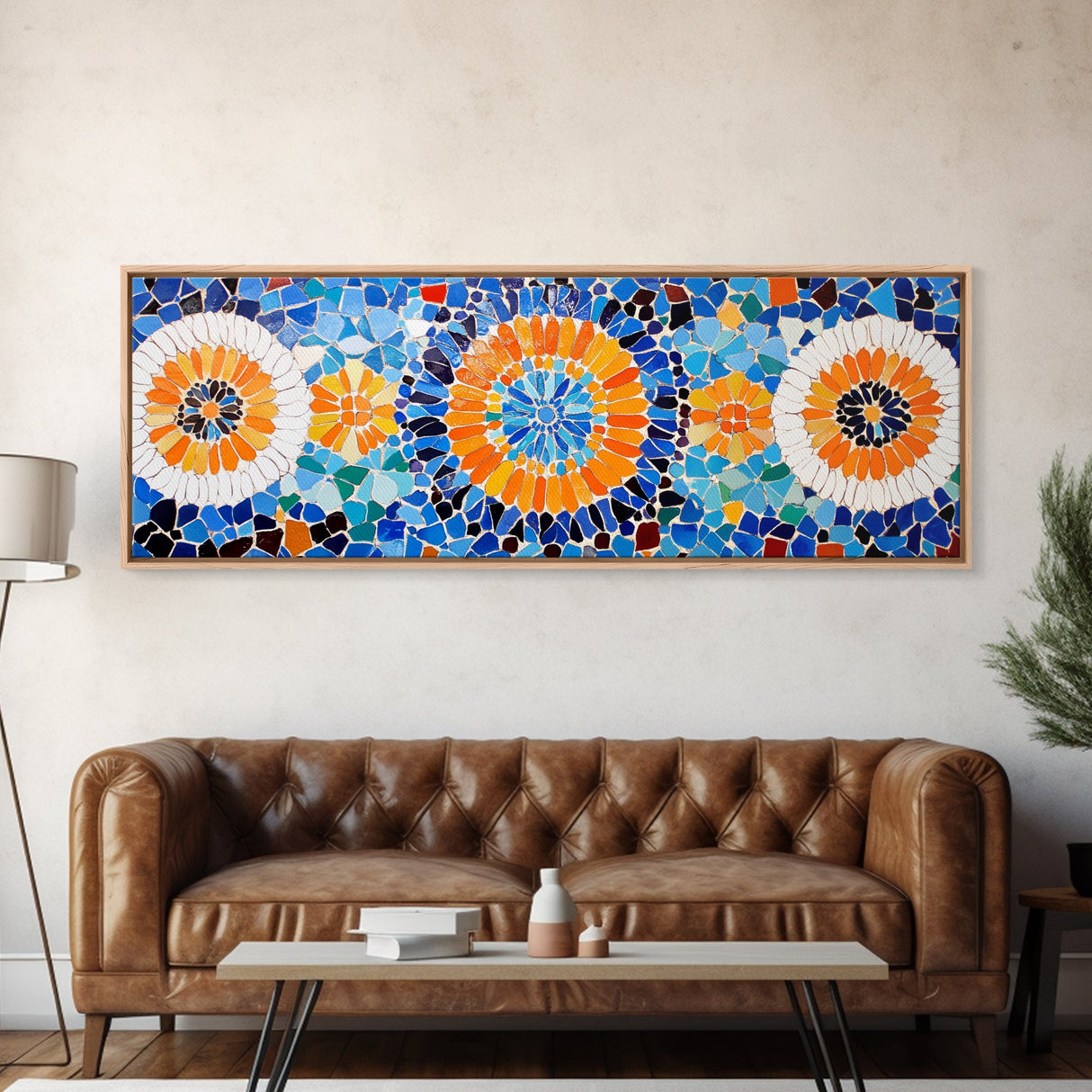 Mosaic Style Abstract Art Print, Sunflowers Mosaic Print, Floral Decor, Flower Abstract Art, Mosaic Wall Art Print, Sunflower Painting