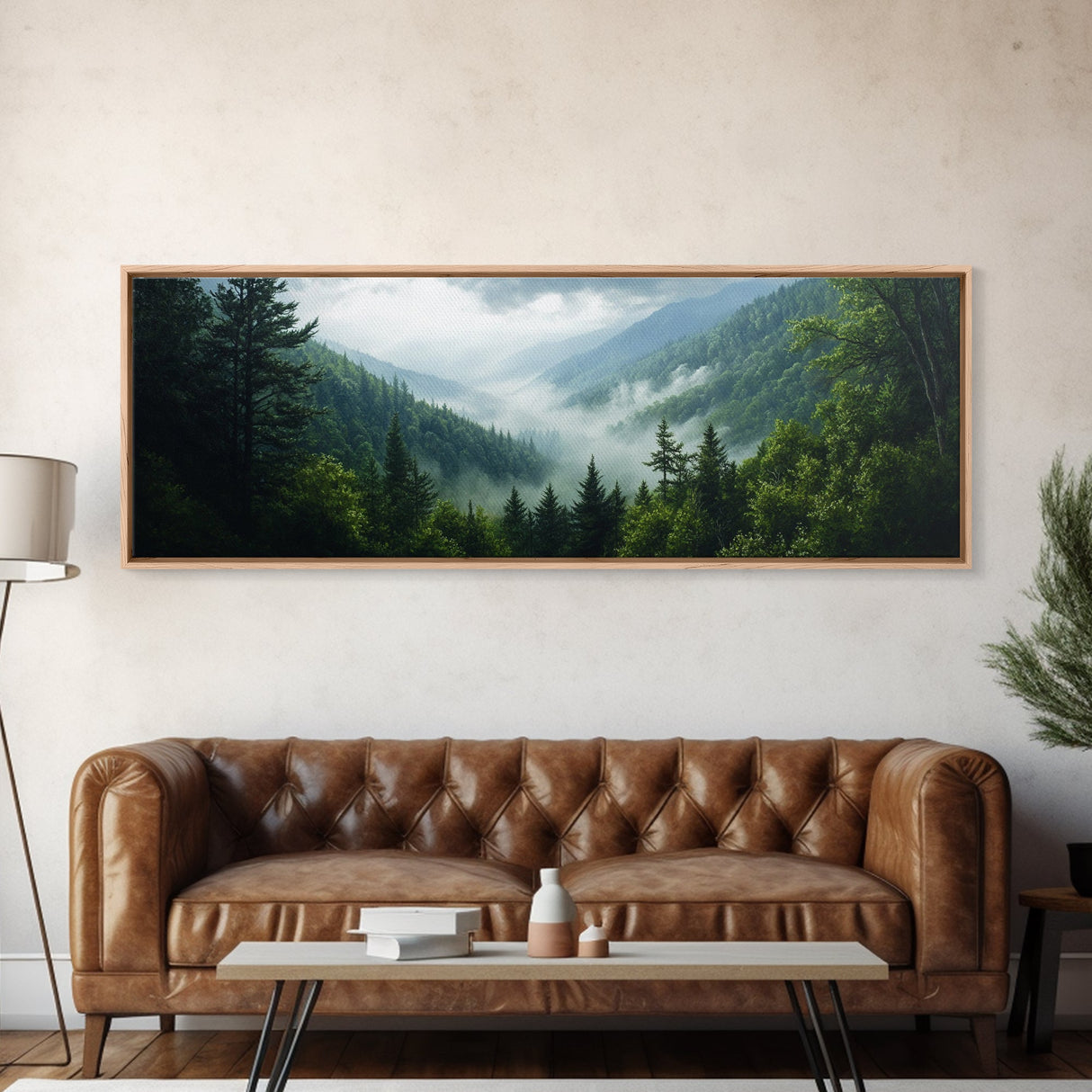 Emerald Green Mountain Landscape Wall Art Canvas Blue Ridge Mountains Print Extra Large Wall Art For Living Room Above Sofa