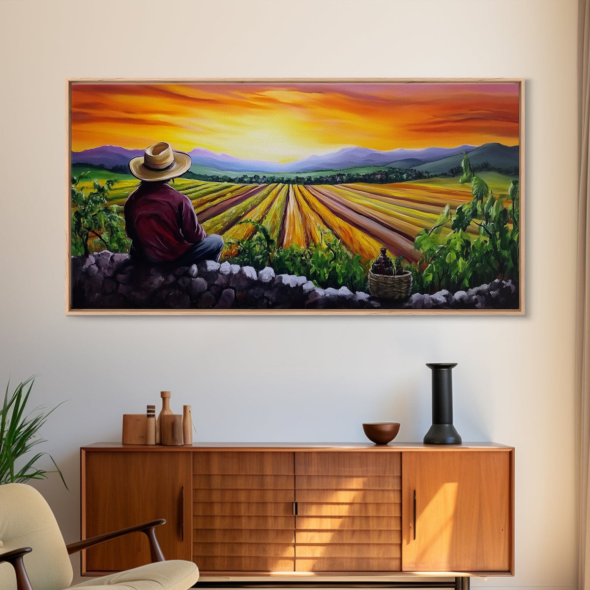 Mexicano Style Wall Art - Oil Painting Of A Farmer - Chicano Decor - Chicano Wall Art - Arte Mexicano - Cultura Mexicana Art