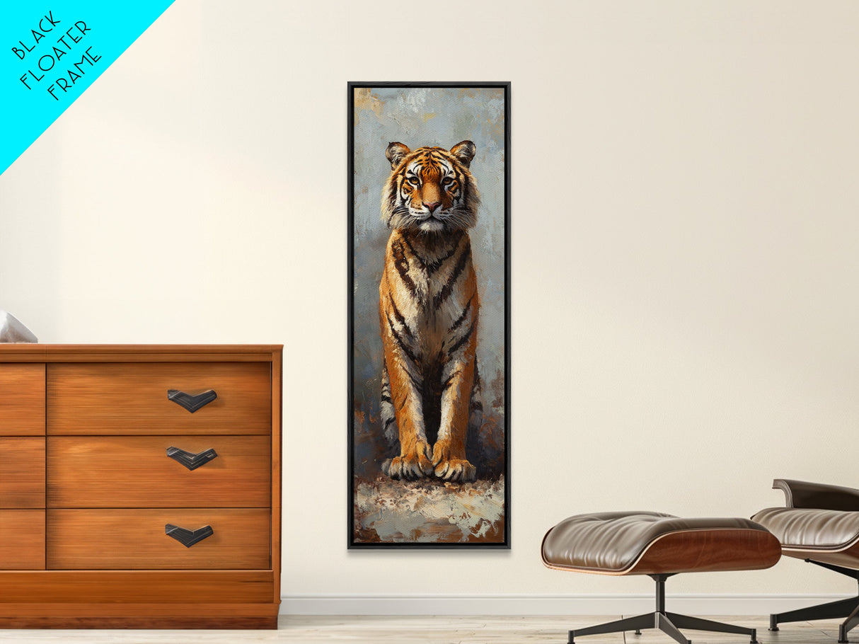 Majestic Tiger Painting Framed Canvas Print, Animal Wall Art, Rustic Decor Above Sofa Art, Bedroom Art Living Room Art Christmas