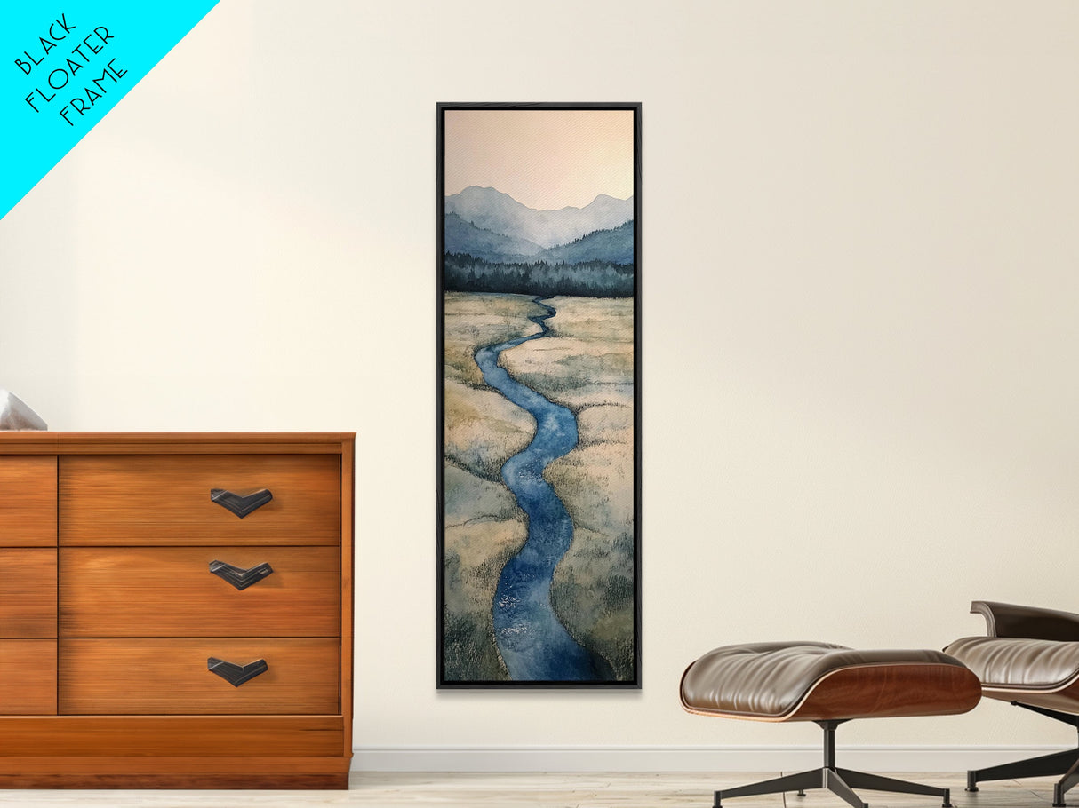Framed Canvas Print Nature-Inspired Marsh Painting Landscape Painting Wabi Sabi Art Guest Room Art Rustic Decor Perfect Above Sofa Accent