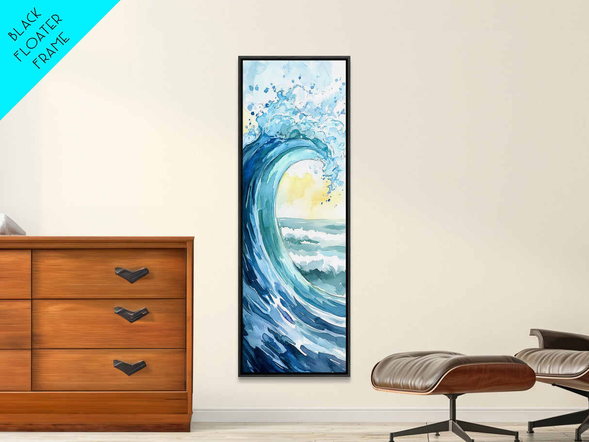Ocean Wave Painting Canvas Print Coastal Landscape Art Nautical Wall Art Blue Green Wall Art Above Sofa Art Gift Nautical Decor