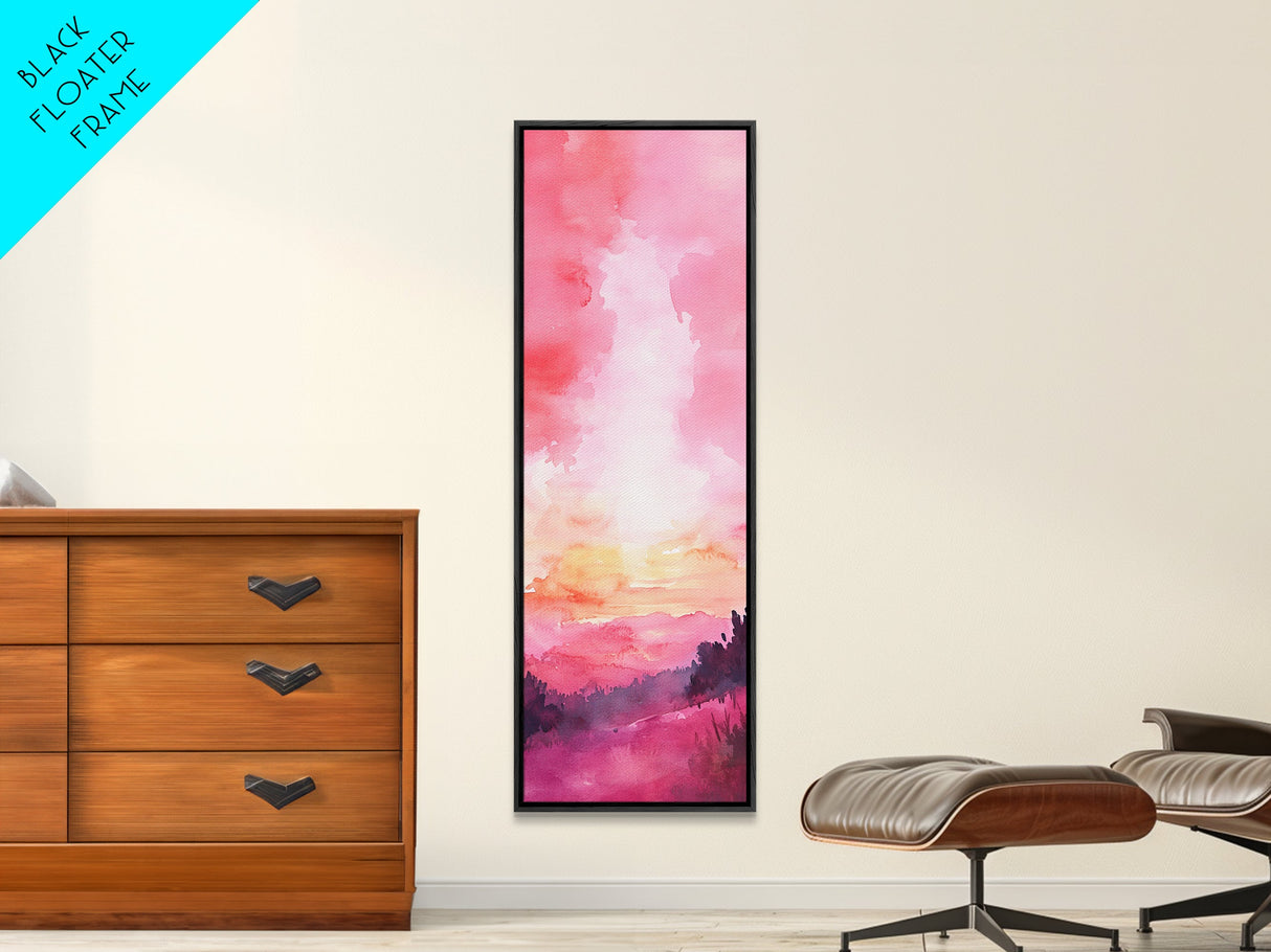Sunset Gradient Canvas Print - Abstract Pink Orange Wall Art, Sunrise Inspired Minimalist Painting, Bedroom Decor, Above Bed Artwork