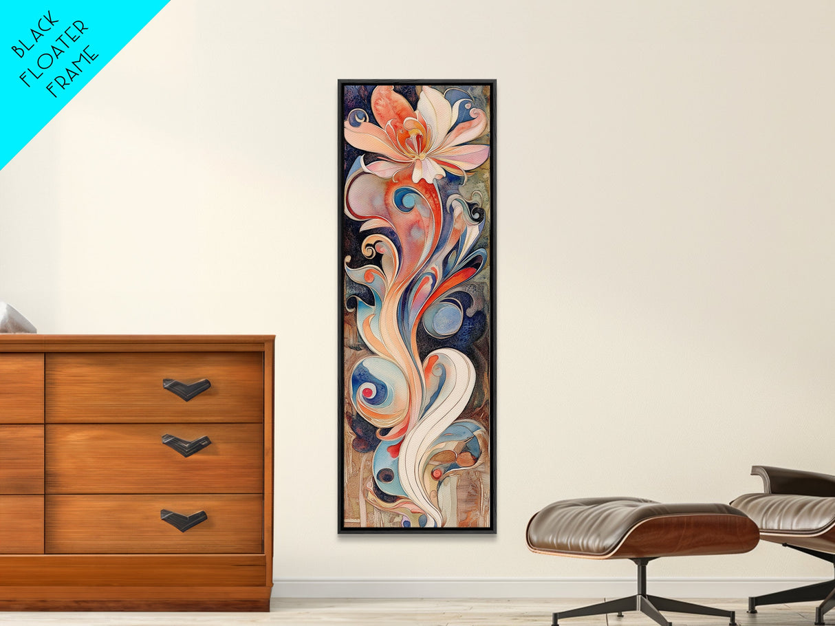 Canvas Print Art Nouveau Print Botanical Prints Floral Style Vertical Wall Art Chinoiserie Wall Art Rustic Decor Christmas Gift Idea