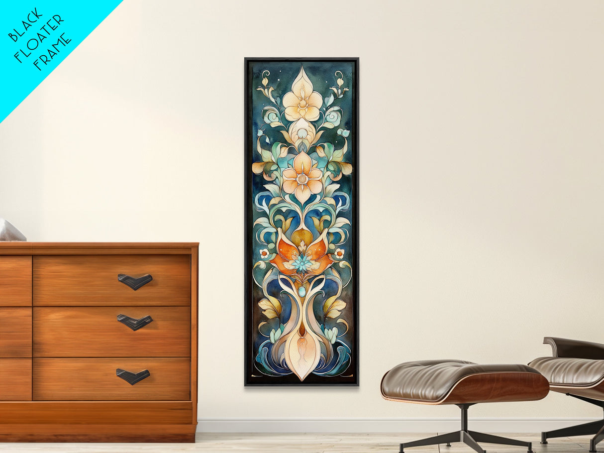 Canvas Print Moroccan Wall Art Botanical Prints Chinoiserie Wall Art Floral Rustic Decor Tall Narrow Wall Art Bedroom Art Christmas Gift