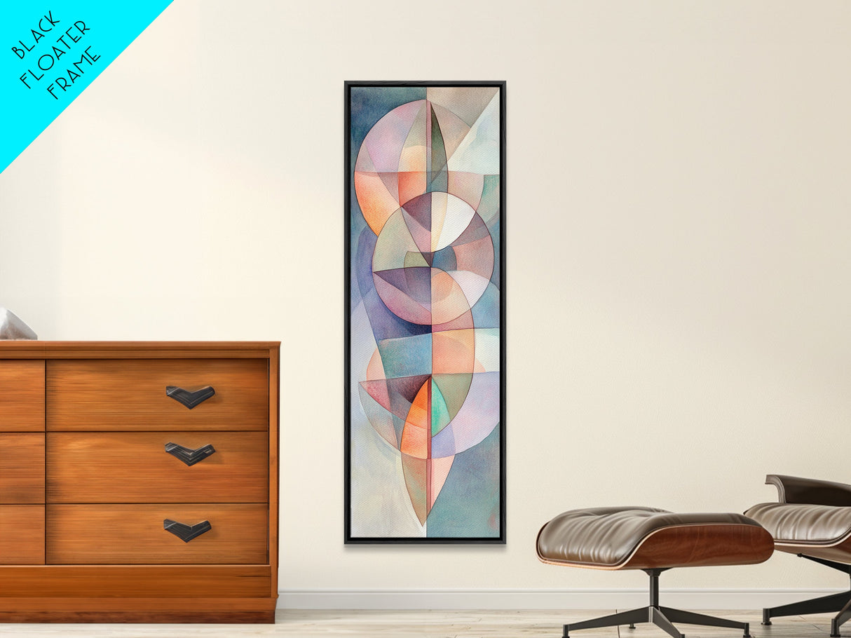 Geometric Abstract Framed Canvas Print Pastel Colorful Wall Art Matisse Inspired Decor Living Room Art Modern Home Accent