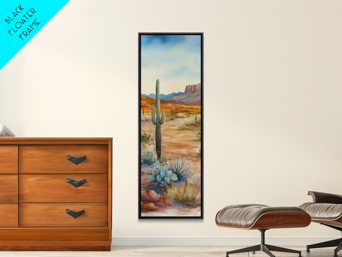 Canvas Print Desert Cactus Wall Art, Rustic Landscape Artwork, Southwest Farmhouse Decor, Bedroom Art, Gift Idea for Her