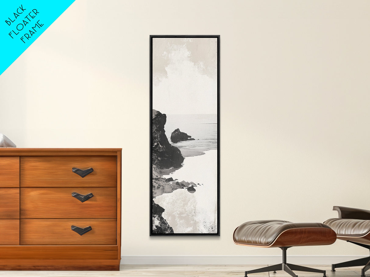 Tranquil Coastal Rocks Canvas Print Nautical Wall Art Minimalist Art Seascape Art Bedroom or Living Room Rustic Coastal Decor Piece