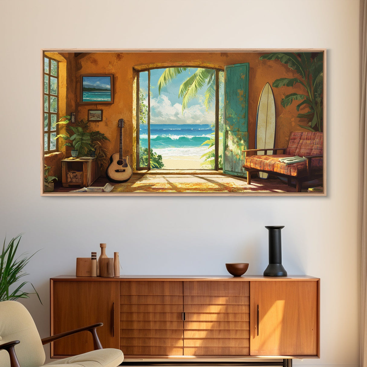 Ocean Retreat Canvas Print Coastal Decor Rustic Nautical Wall Art Above Sofa Art Tropical Beach Room Art Farmhouse Art Gift Idea