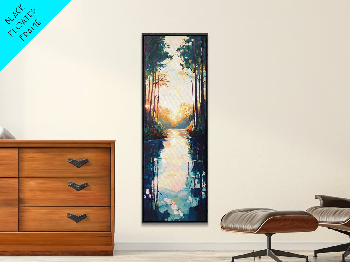 Forest Glow, Joshua tree art, wildflower painting, botanical prints, landscape painting, Framed Canvas Print, vertical wall art