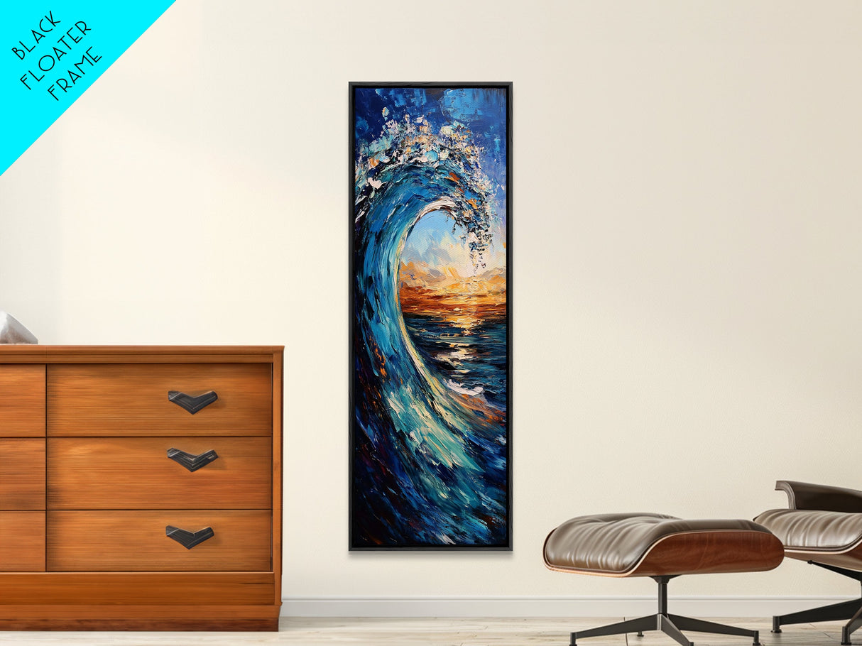 Ocean Wave, Seascape Art, Canvas Print, Nautical Decor, Coastal Painting, Blue and Green Wall Art, Surf Inspired Art
