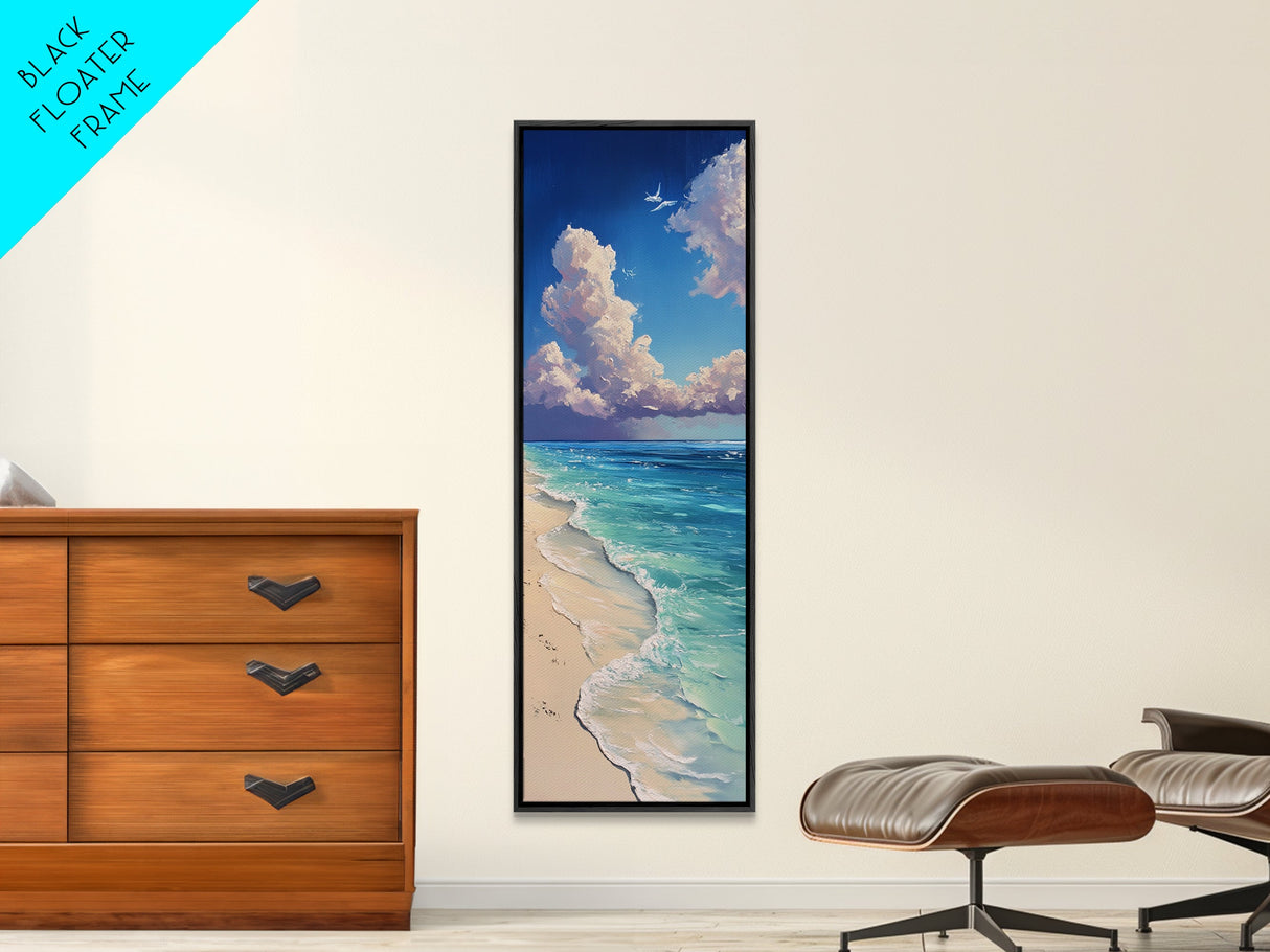 Beach Painting, Coastal Landscape Art, Ocean Waves, Nautical Wall Art, Seascape Painting, Canvas Print, Coastal Decor, Gift Idea