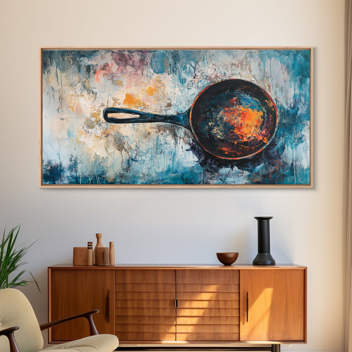 Rustic Cast Iron, Canvas Print, food review kitchen art, farmhouse art, rustic wall art, wabi sabi wall art, extra wide art