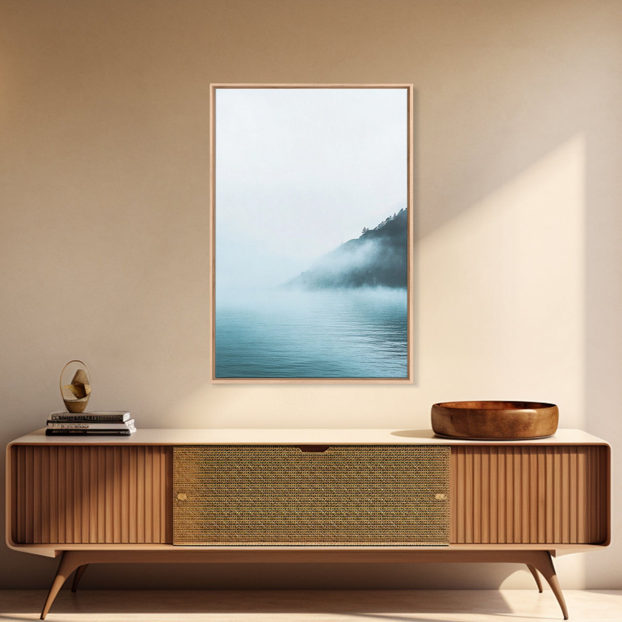Misty Waters, Lake Tahoe Art, Moody Art, Coastal Landscape, Nautical Wall Art, Wabi Sabi Art, Minimalist Art, Canvas Print