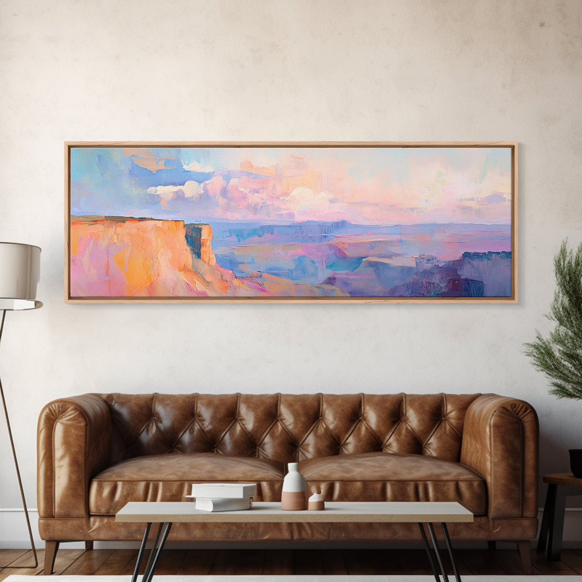 Grand Canyon Painting Canvas Print Desert Landscape Wall Art Southwest Home Decor Pastel Earth Tone Artwork Living Room or Office Accent