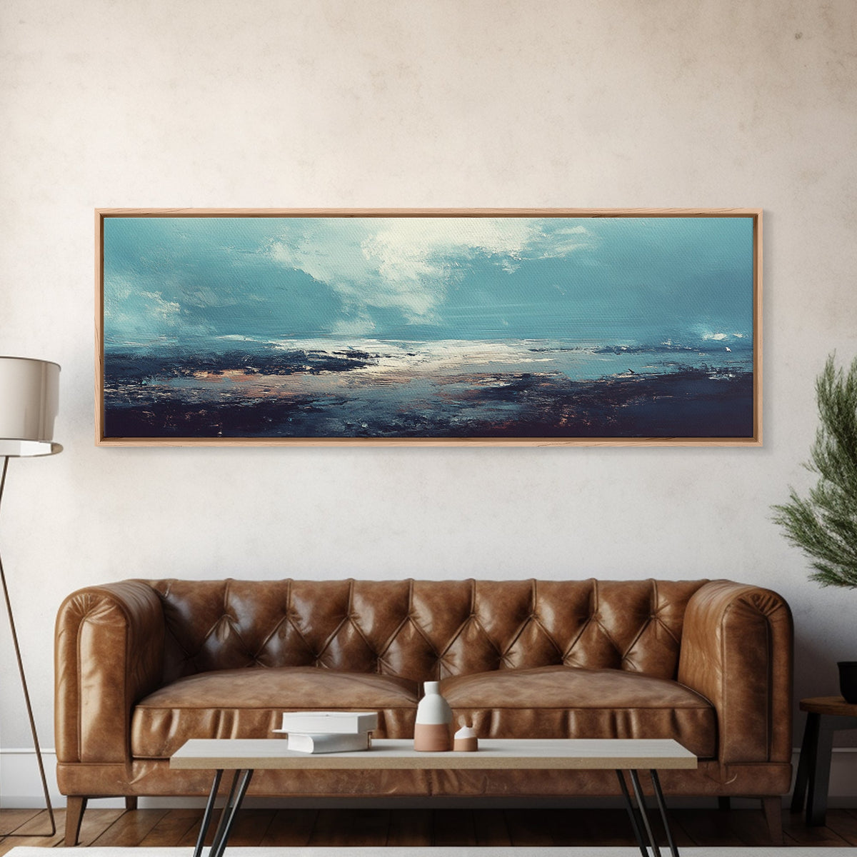 Moody Ocean Canvas Print Coastal Seascape Art, Abstract Blue Water Painting, Home Decor, Living Room Wall Art, Ocean Wall Art