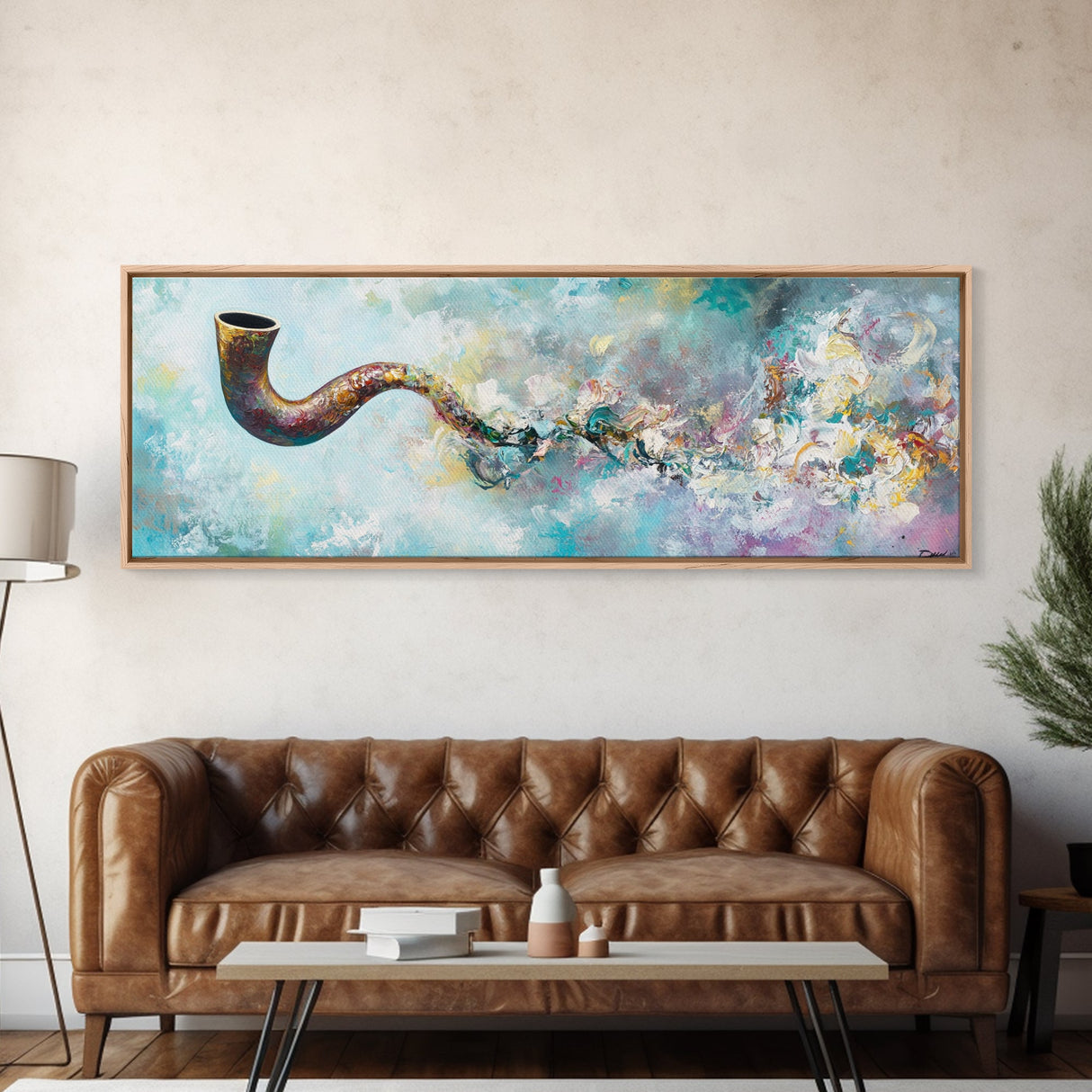 Abstract Smoke Pipe Art Canvas Print - Surreal Colorful Painting, Fantasy Wall Decor, Boho Home Aesthetic, Bar Lounge Art