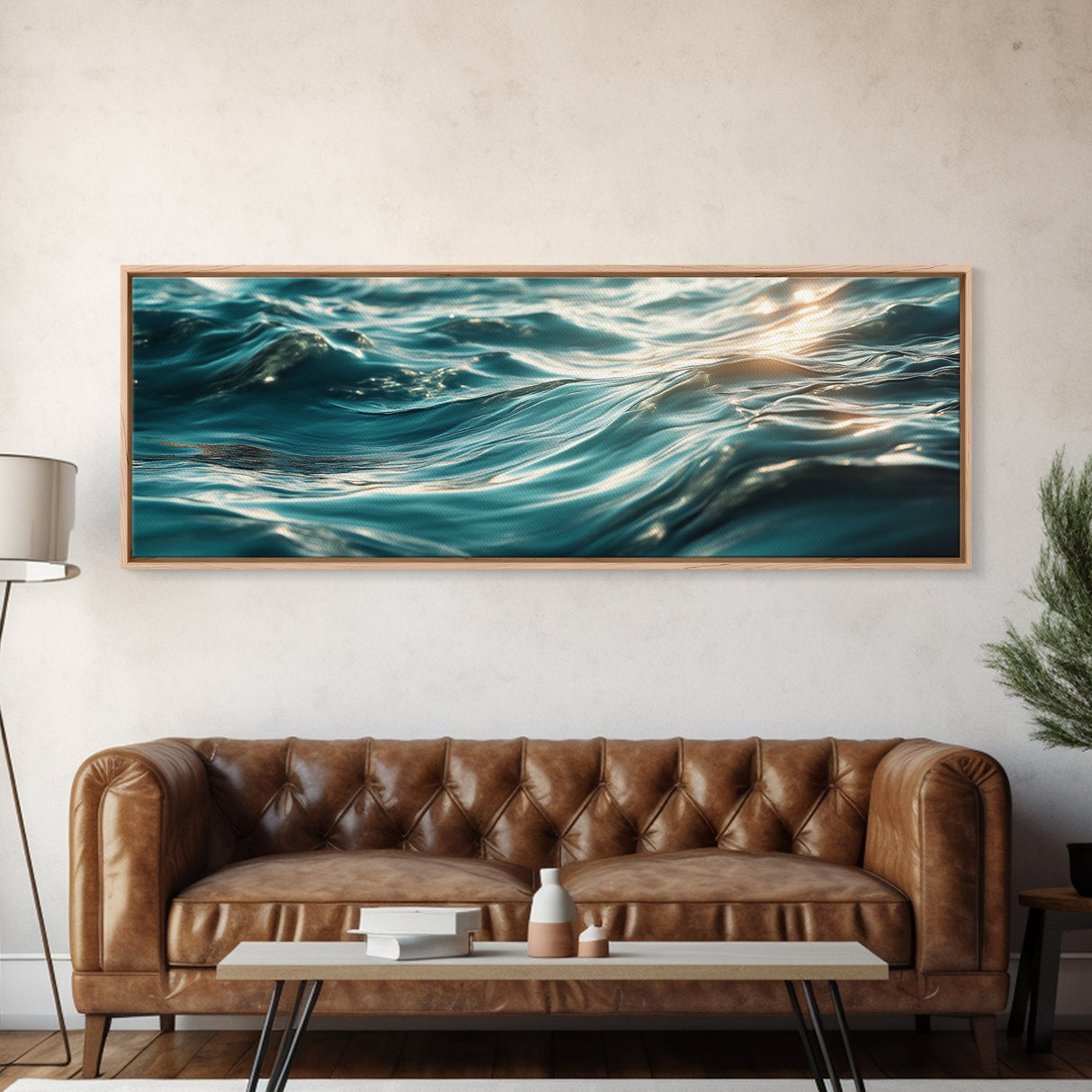 Ocean Wave Painting Deep Blue Water Photography Wall Art Serene Minimalist Coastal Artwork Relaxing Beach Decor