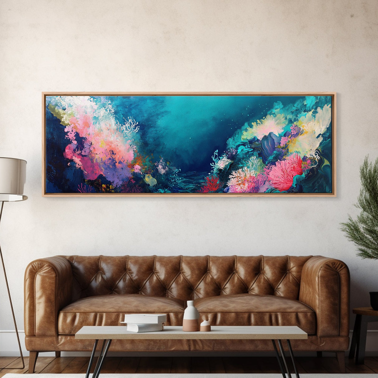 Underwater Coral Reef Canvas Print, Vibrant Ocean Life Wall Art, Marine Aesthetic, Coastal Home Decor, Sea Lovers Gift