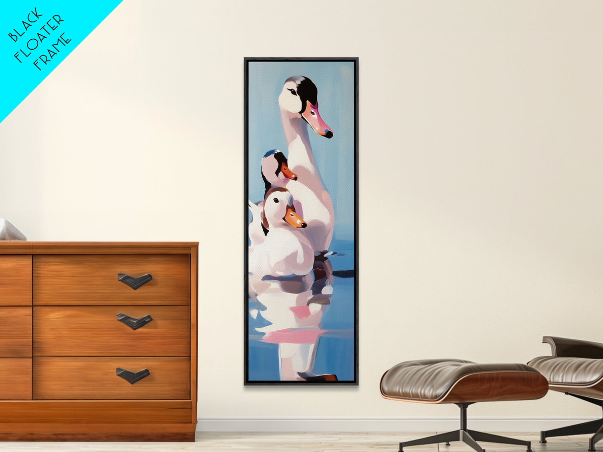 Ducks, Family, Nature Art, Canvas Print, Pastel Animal Painting, Farmhouse Decor, Rustic Wall Art, Kids Room Art, Living Room Art