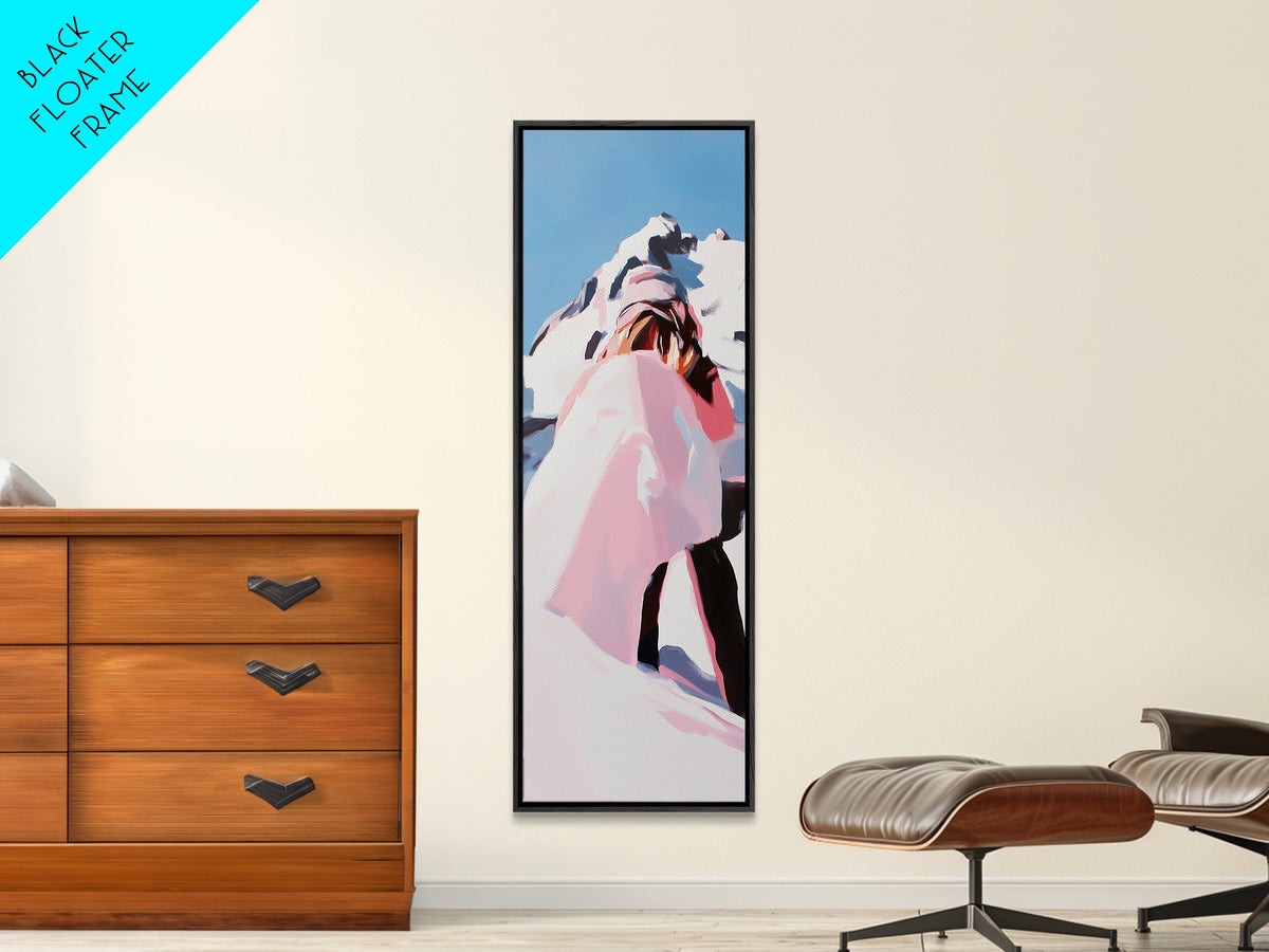 Snowy Mountain, Winter Landscape, Adventure Art, Minimalist Travel Print, Nature Lover’s Home, Rustic Cabin Aesthetic, Canvas Print