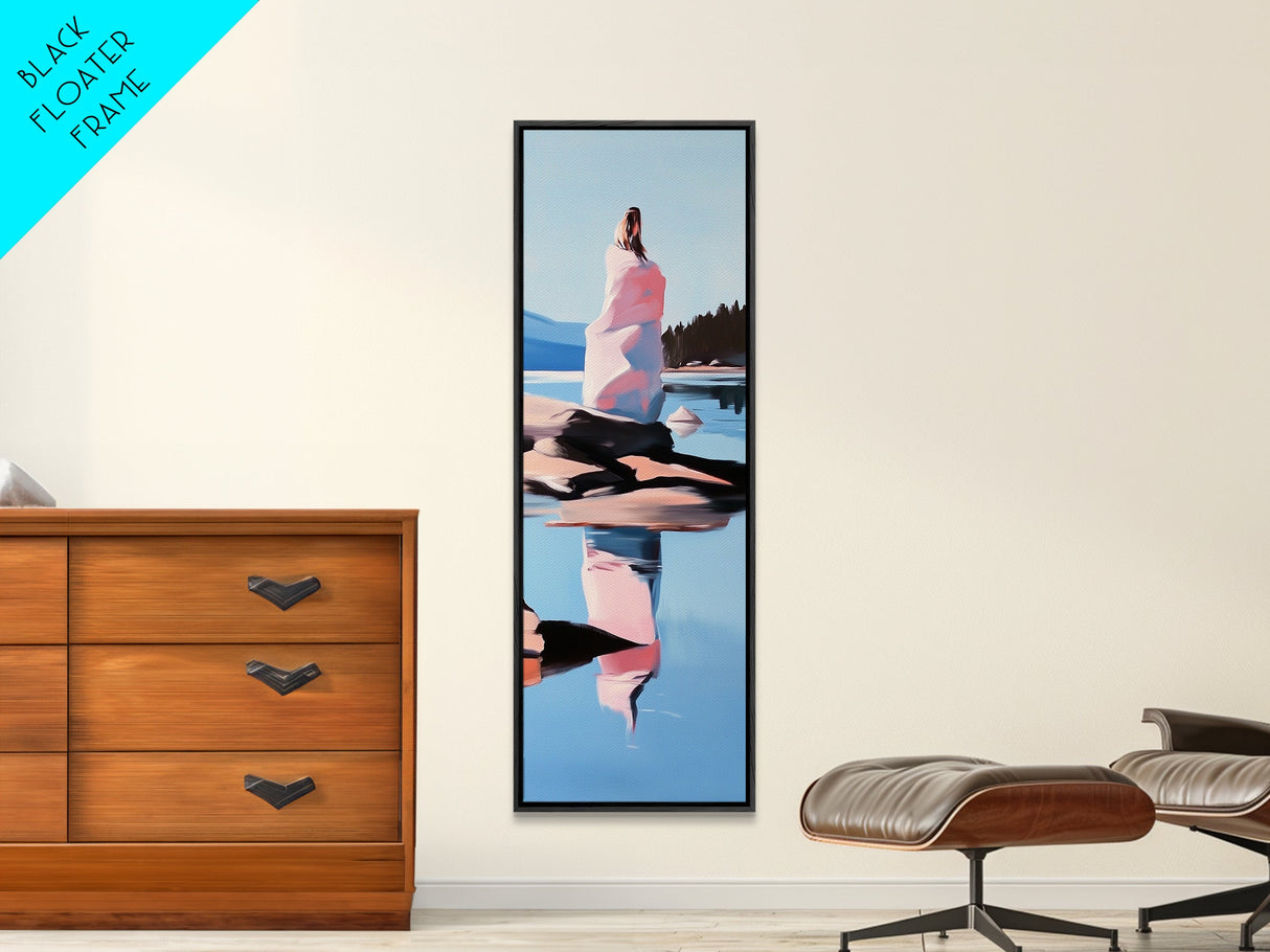 Reflective Moment, Water, Peaceful, Canvas Print, Contemporary Art, Minimalist Landscape, Nature Inspired Decor, Modern Aesthetic