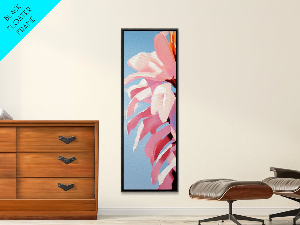 Floral, Pink Petals, Botanical, Nature Wall Art, Bedroom Wall Decor, Feminine Aesthetic, Modern Flower Painting, Canvas Print