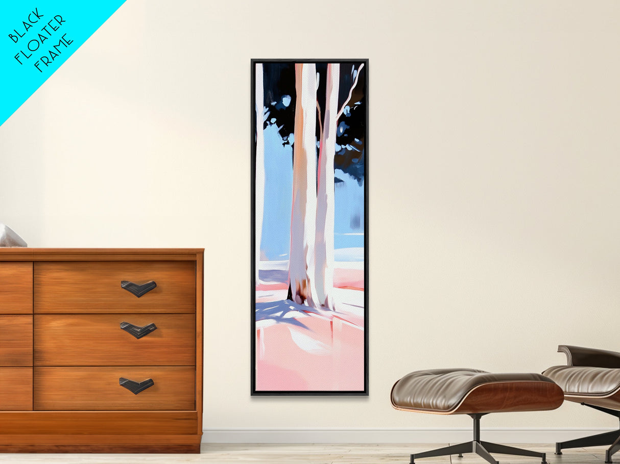 Tree Shadows, Nature Wall Art, Modern Landscape Print, Neutral Tones, Minimalist Decor, Framed Canvas Print, Living Room Aesthetic