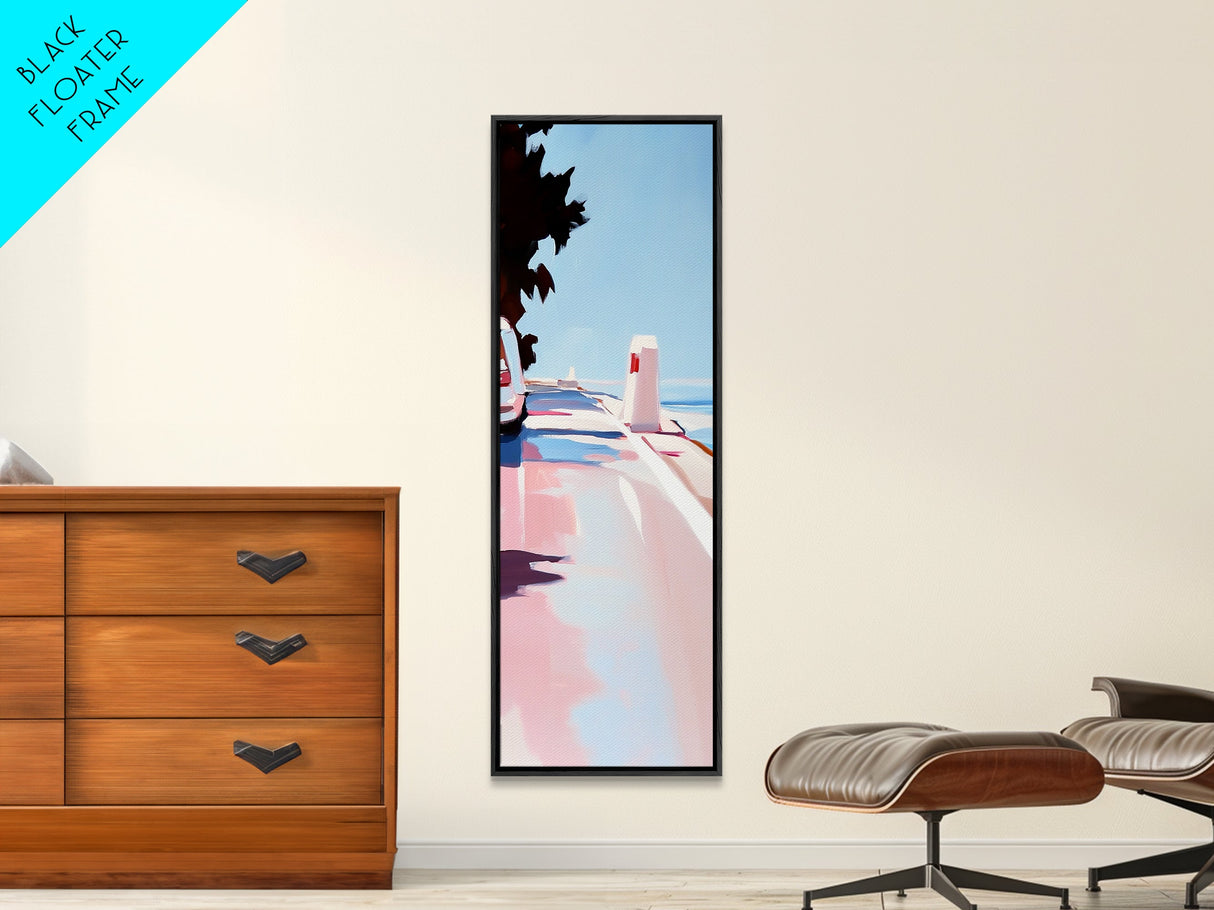 Seaside Walkway, Nautical Wall Art, Coastal Landscape, Canvas Print, Beach House Decor, Ocean Painting, Minimalist Art, Bedroom Wall Art