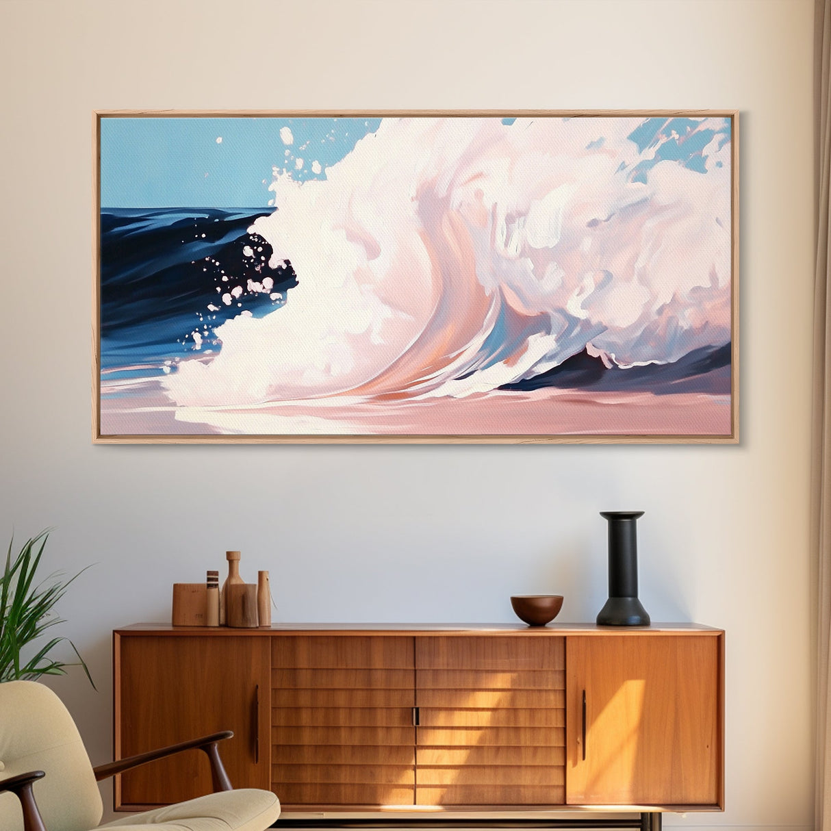 Powerful Wave, Ocean Art, Beach Decor, Coastal Living, Seascape Painting, Nautical Theme, Modern Abstract, Blue Wall Art, Canvas Print
