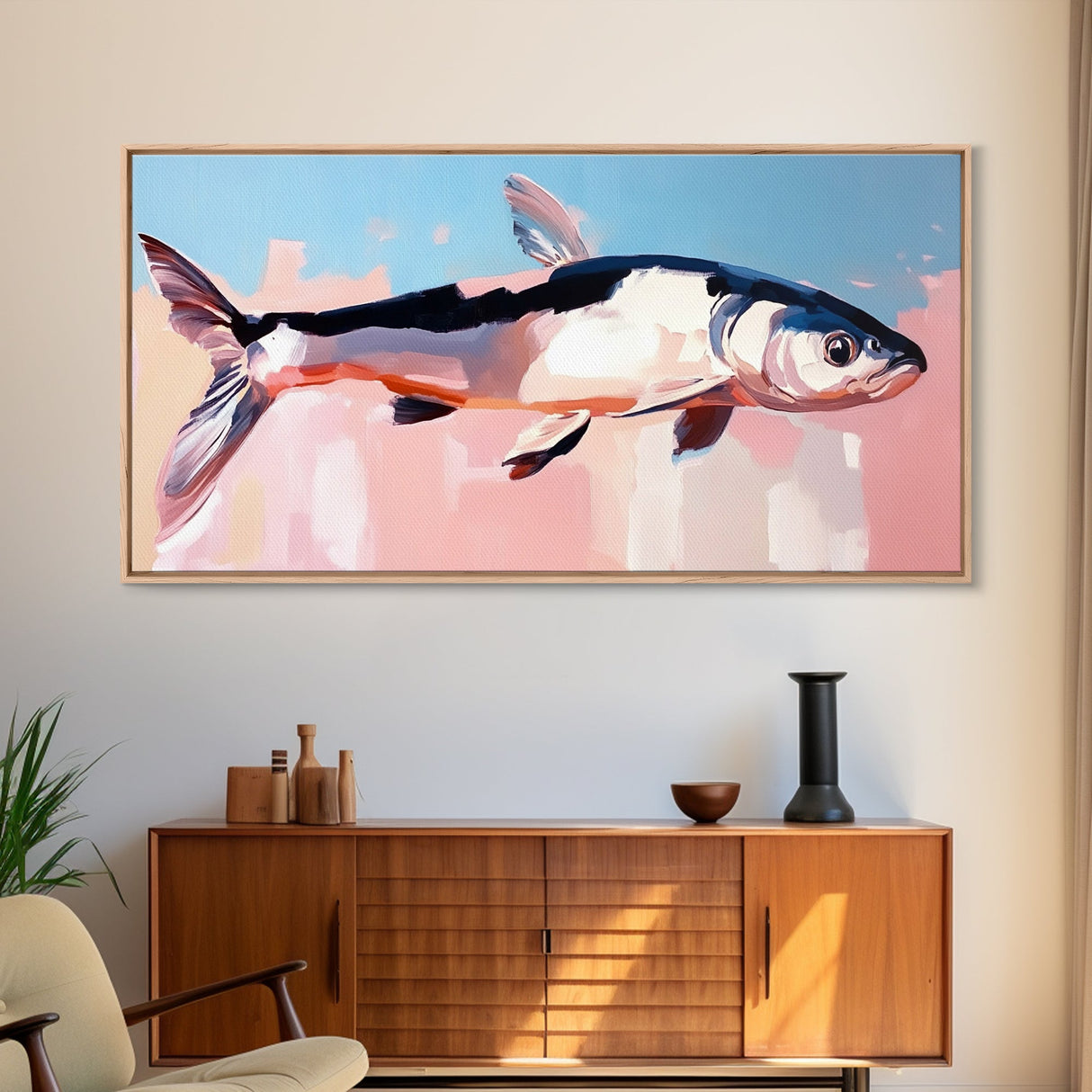 Floating Fish, Ocean Art, Underwater Canvas Print, Beach House Decor, Coastal Wall Art, Nature Inspired Art, Minimalist Wall Decor