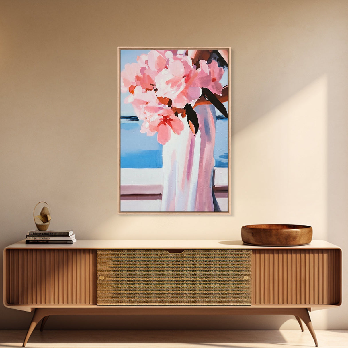 Floral Bouquet, Feminine Art, Elegant Flowers, Canvas Print, Romantic Wall Art, Pink Decor, Soft Pastel Aesthetic, Bedroom Artwork