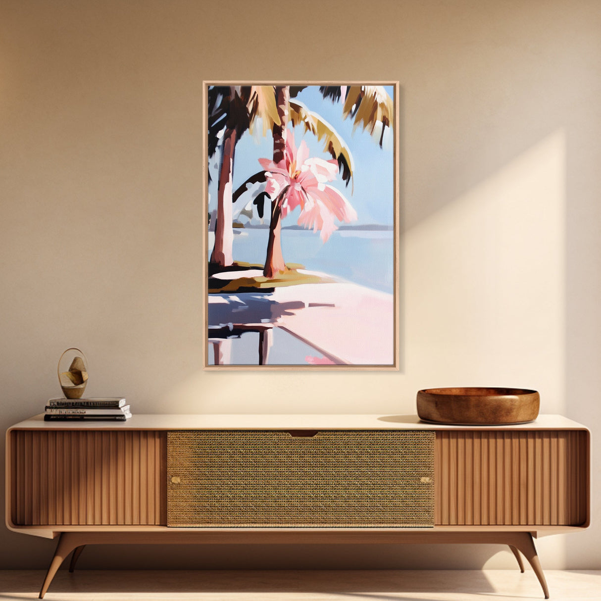 Palm Trees, Tropical Vibes, Beach Art, Canvas Print, Coastal Decor, Vacation Aesthetic, Living Room Wall Art, Boho Island Artwork