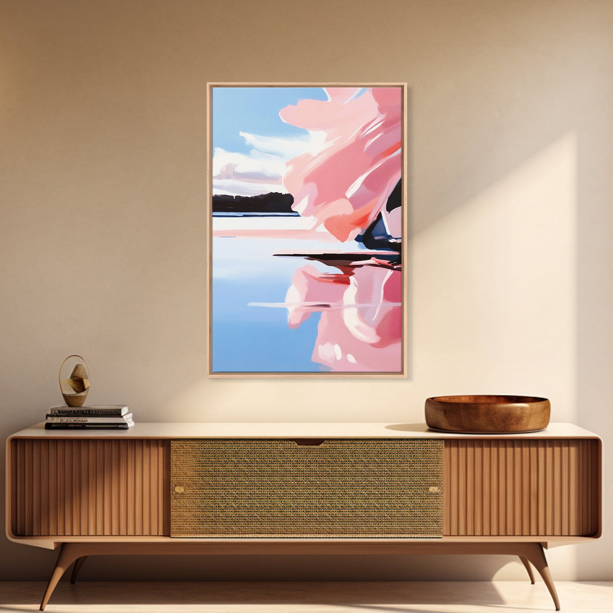Reflections, Abstract Water, Minimalist Art, Dreamy Aesthetic, Soft Pastel Decor, Nature Inspired, Canvas Print, Living Room Wall Art
