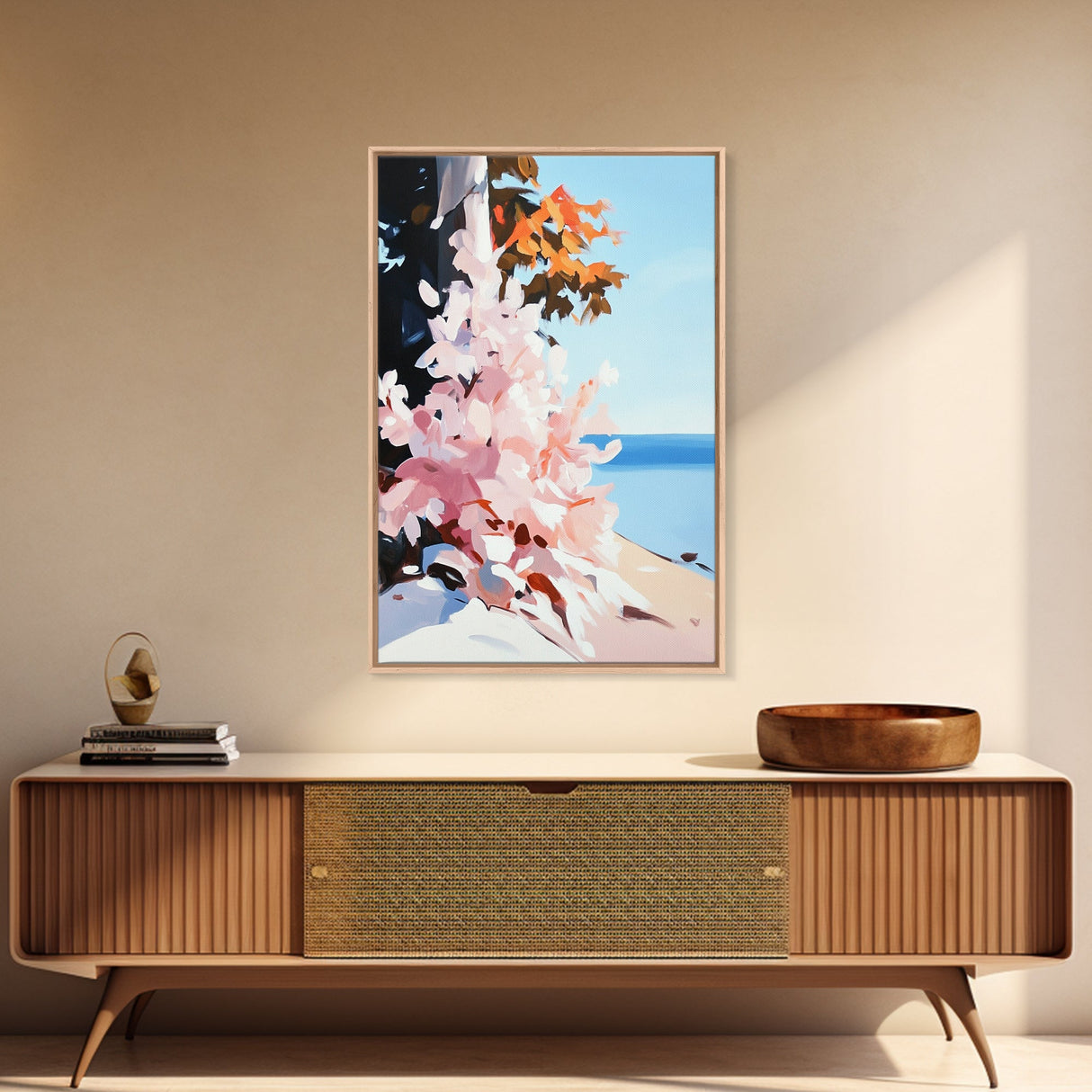 Fall Blossoms, Autumn Aesthetic, Warm Colors, Cozy Vibes, Framed Canvas Print, Living Room Wall Art, Seasonal Decor, Nature Inspired