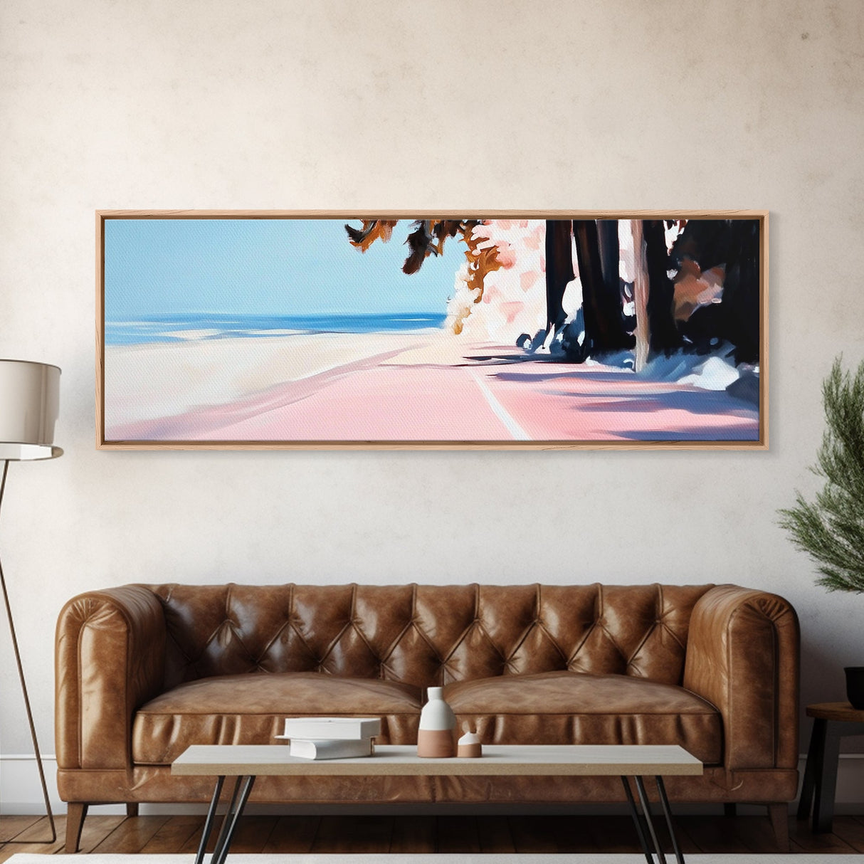 Coastal Walkway, Beach Scene, Ocean Art, Framed Canvas Print, Seaside Home Decor, Nautical Wall Art, Coastal Living, Summer Aesthetic