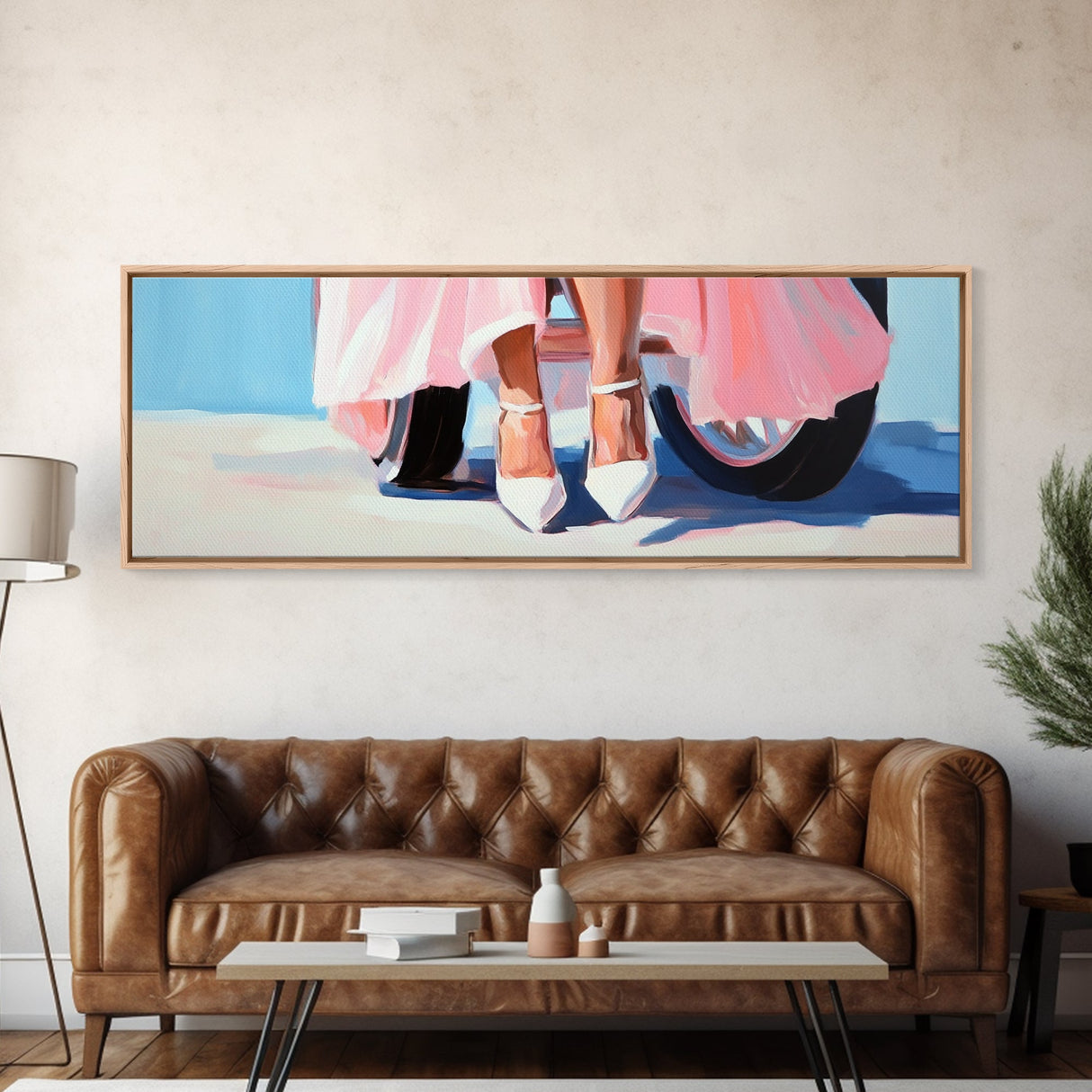 High Heels, Pink Dress, Feminine Aesthetic, Fashion Wall Art, Chic Home Decor, Canvas Print, Dressing Room Decor, Modern Style