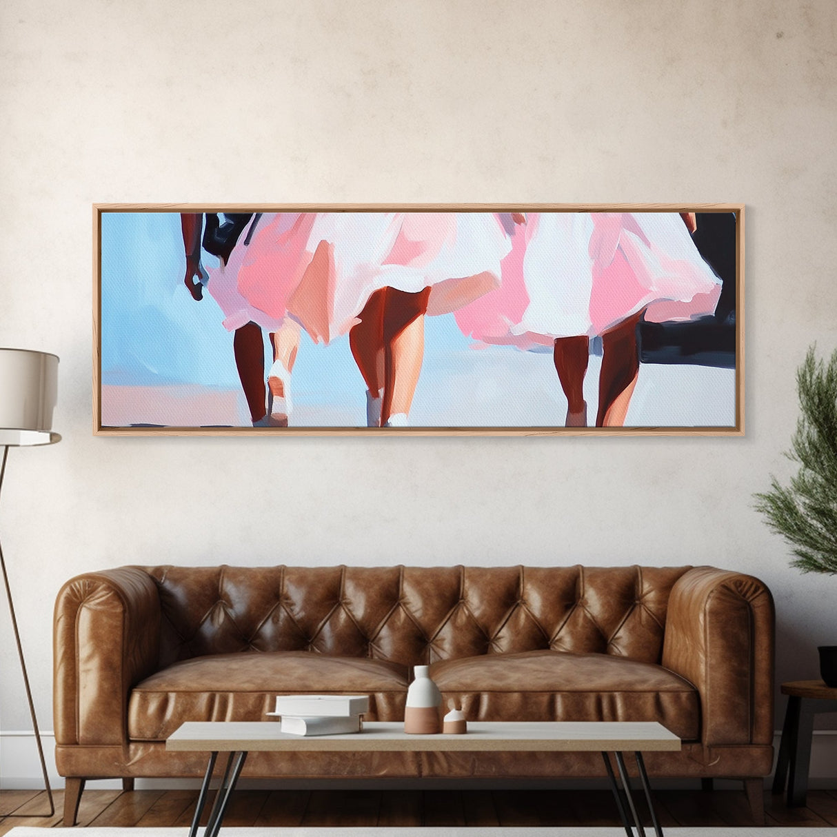 Pink Dresses, Ballet Art, Modern Feminine Decor, Canvas Print, Elegant Wall Art, Chic Minimalist Art, Aesthetic Bedroom Wall Art