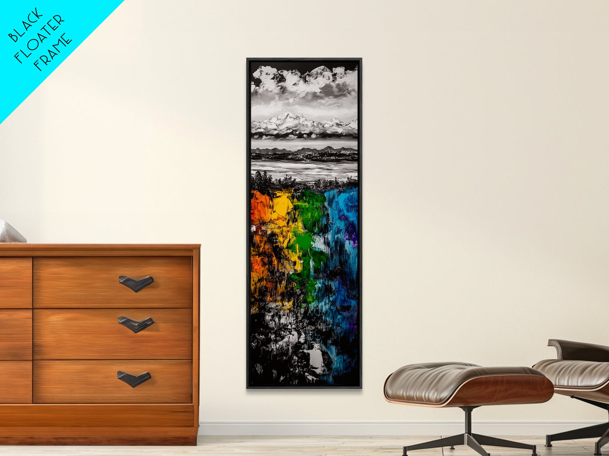 Abstract Mountain, Scenic Landscape, Autumn Colors Art, Canvas Print, Bold Nature Painting, Modern Wall Art, Office Decor