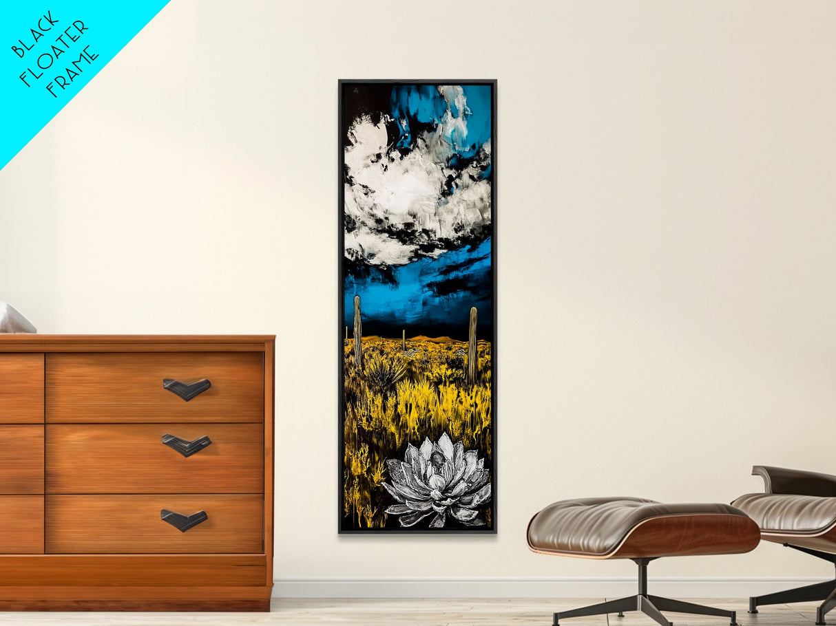 Desert Bloom, Cactus Flower Art, Southwest Landscape, Canvas Print, Bold Nature Decor, Modern Wall Art, Living Room Artwork