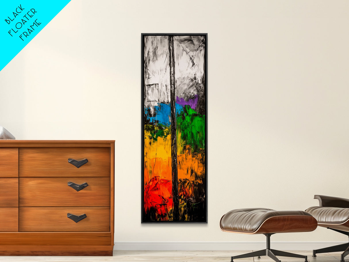 Urban Abstract, Textured Painting, Mixed Media Art, Colorful Composition, Modern Home Decor, Industrial Style, Framed Canvas Print