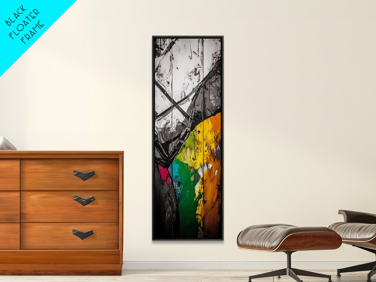 Horse Art, Abstract Equestrian, Rustic Canvas Print, Black White Wall Art, Living Room Artwork, Farmhouse Decor, Modern Western Art