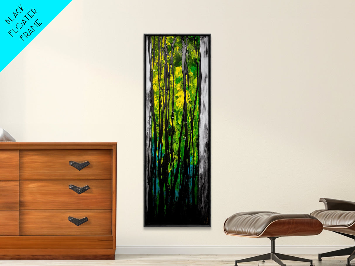 Abstract Forest, Green Nature, Textured Painting, Boho Wall Art, Canvas Print, Modern Home Decor, Living Room Art, Earthy Tones