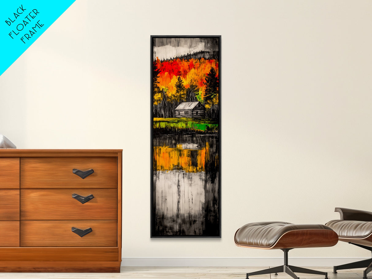 Forest Through Seasons, Abstract Nature Art, Vibrant Tree Painting, Framed Canvas Print, Modern Living Room Art, Colorful Landscape Art