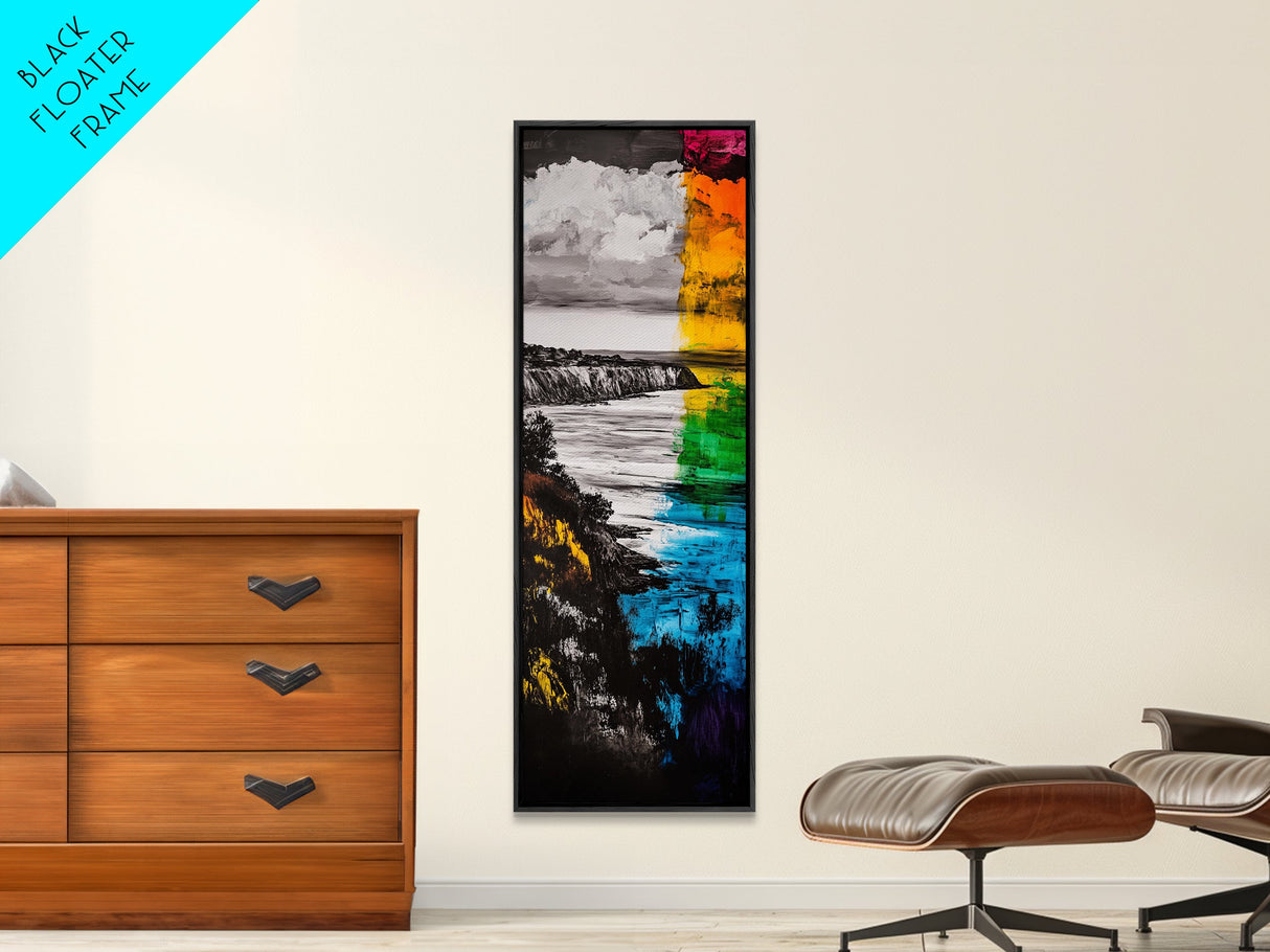 Vibrant Coast, Abstract Seascape, Colorful Ocean Art, Canvas Print, Bold Wall Art, Coastal Home Decor, Beach Painting, Modern Art