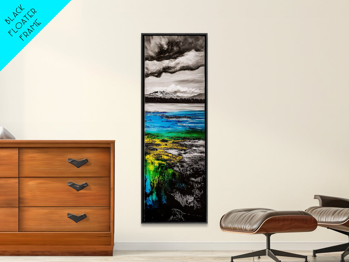 Mountain Reflection, Nature Landscape, Lake Scene, Canvas Print, Blue and Green Wall Art, Outdoor Adventure Art, Living Room Decor