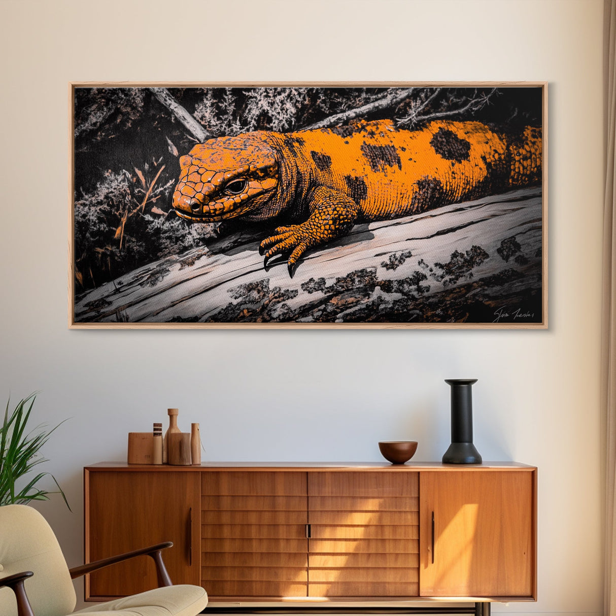 Reptile, Lizard, Wildlife, Canvas Print, Unique Wall Art, Animal Art, Rustic Decor, Living Room Art, Man Cave Gift, Nature Lover Gift