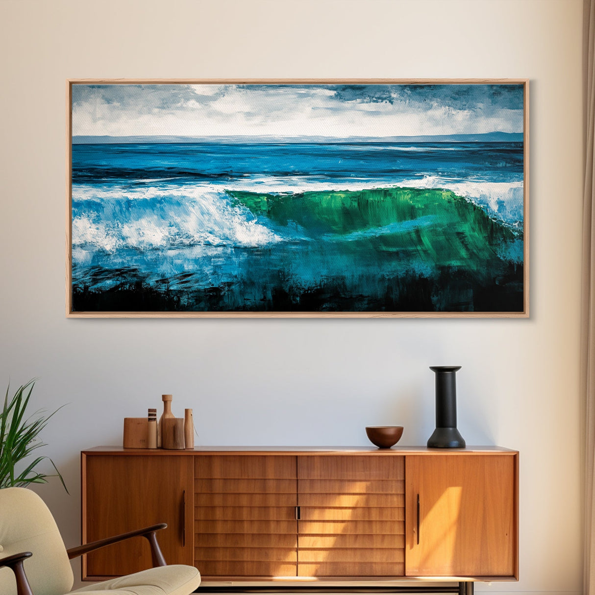 Ocean Wave, Sea Painting, Canvas Print, Coastal Wall Art, Beach Home Decor, Nautical Art, Large Wall Art, Bedroom Art, Modern Seascape
