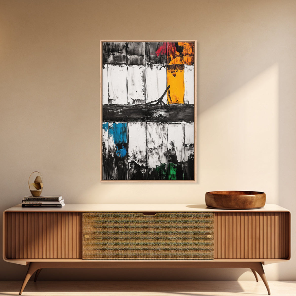 Urban Window, Abstract City Art, Modern Minimalist Wall Decor, Black and White Industrial, Rustic Texture, Canvas Print, Home Office